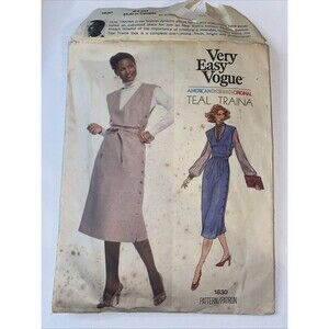 Vogue 1830 Very Easy American Designer Teal Traina Misses Jumper With Belt